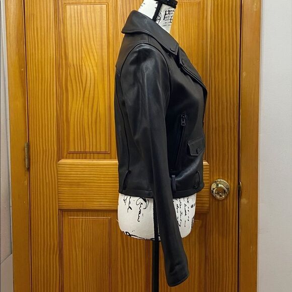 7 for all mankind leather moto jacket size XS - Picture 4 of 8